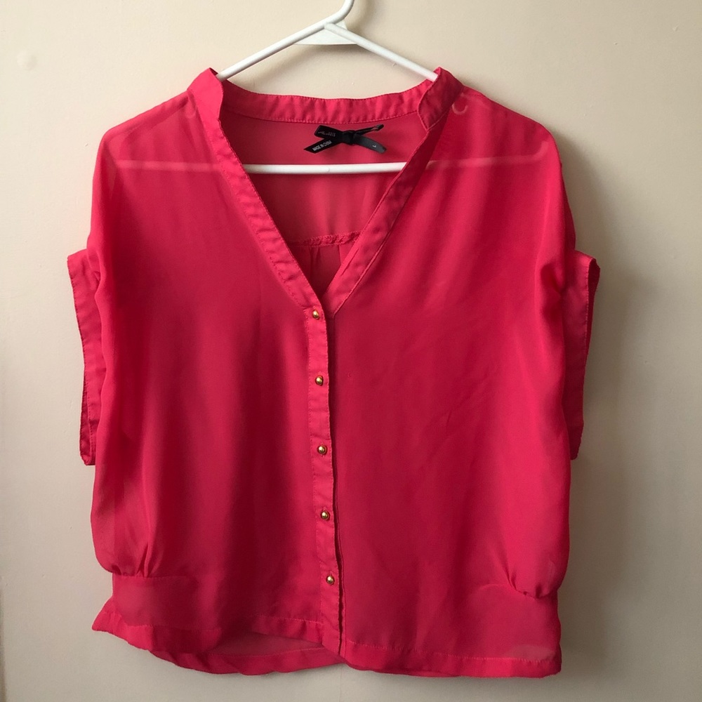 Pink sheer blouse